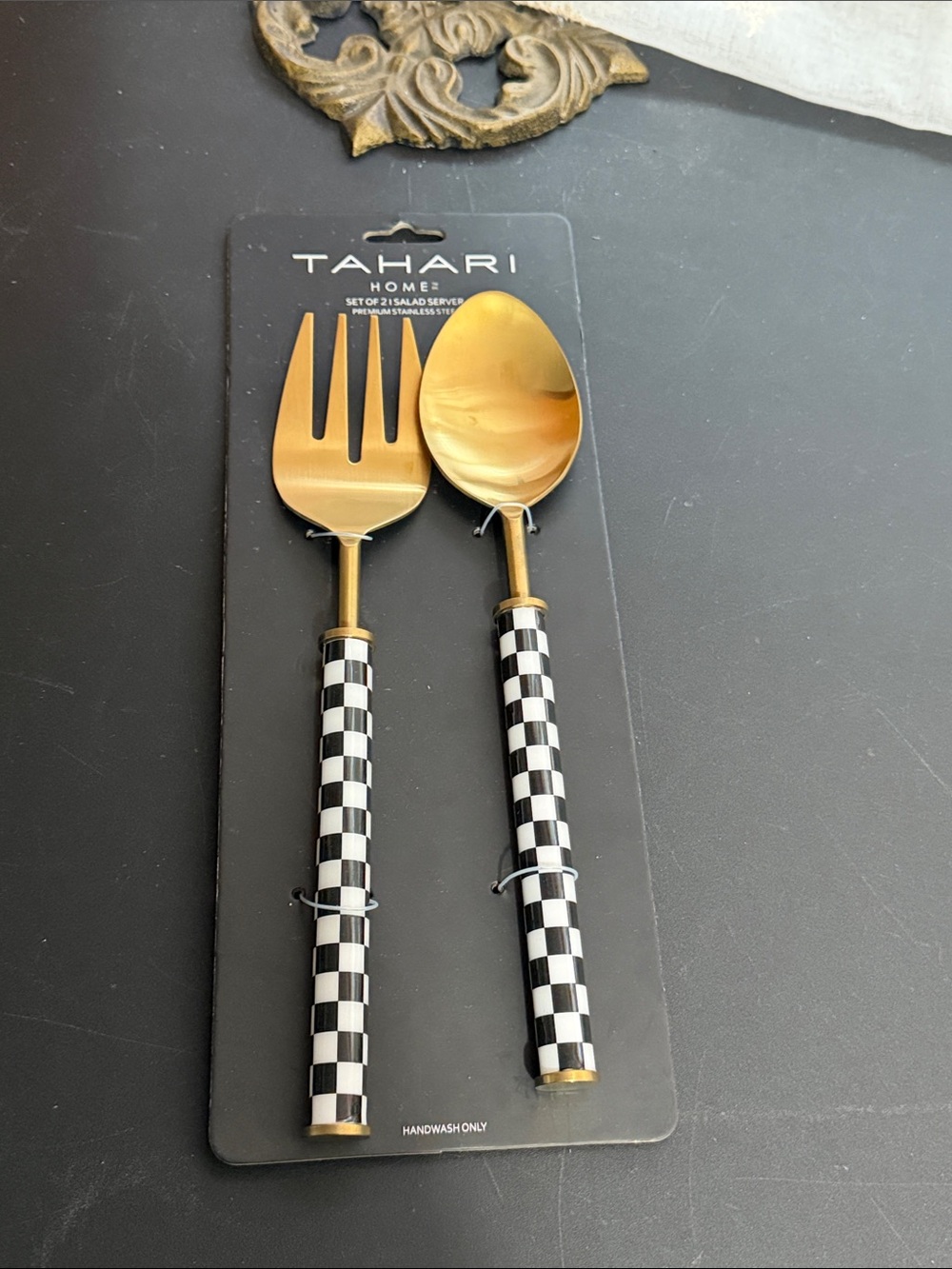 Tahari set of 2 salad server stainless steel
